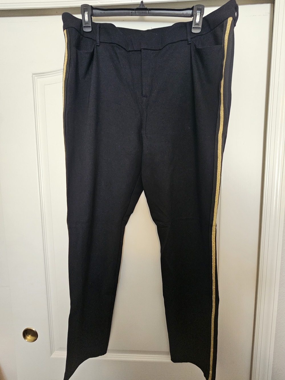 Black Trousers with Gold Side Stripe (TALL)